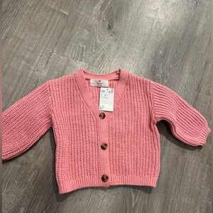 NWT H&M Toddler Girl Size 2T Pink Knit Cardigan Sweater
